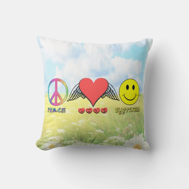 Harmony - Wishing you Peace, Love and Happiness! Cushion (Front)