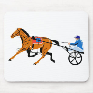 harness cart horse racing sulkies mouse pad