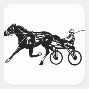 Harness Horse Racing Square Sticker