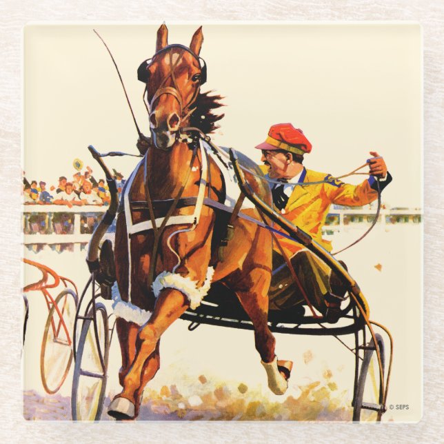 Harness Race Glass Coaster (Front)