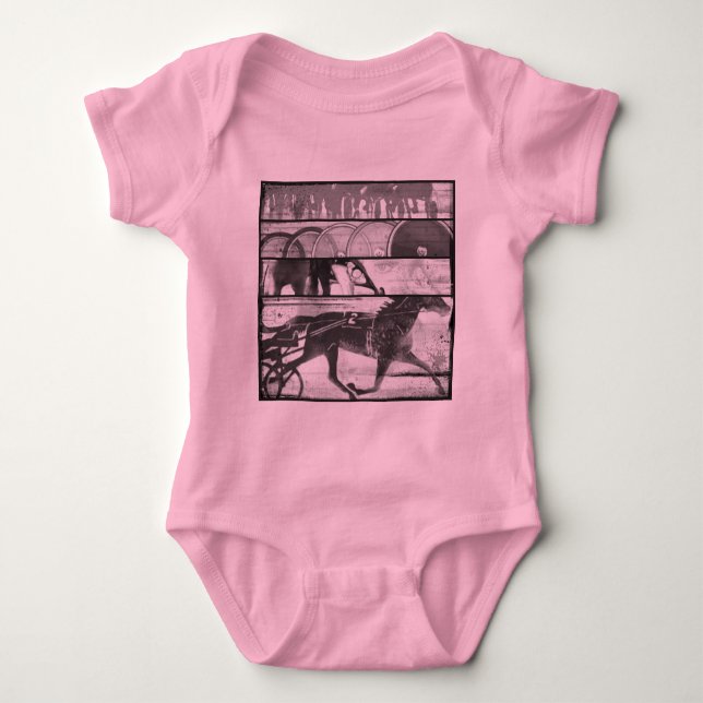 Harness Racing Grunge Baby Bodysuit (Front)