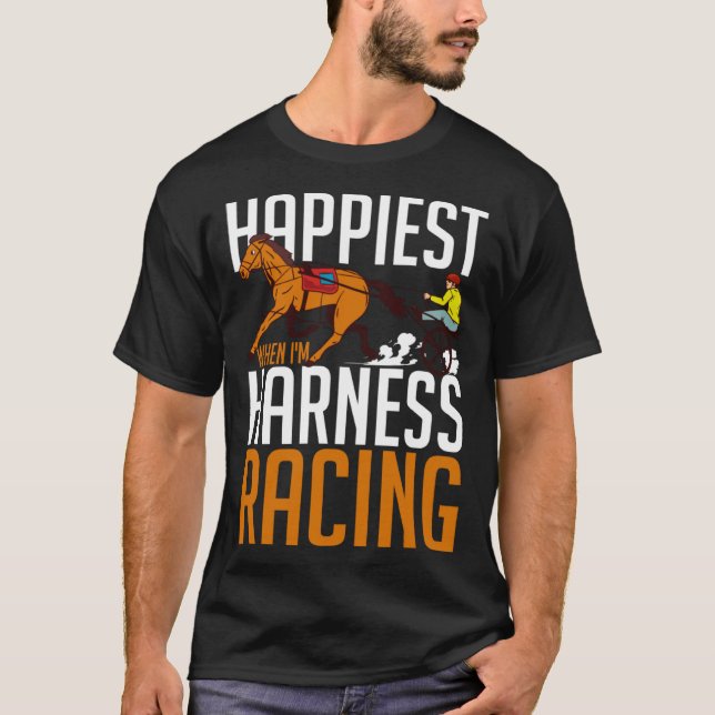 Harness Racing Horse Race Track Racer Trotting Hor T-Shirt (Front)