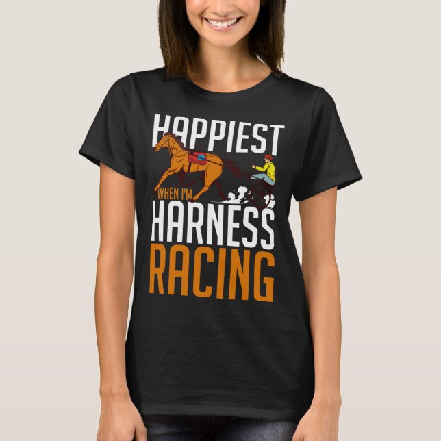 Harness Racing Horse Race Track Racer Trotting Hor T-Shirt (Front)