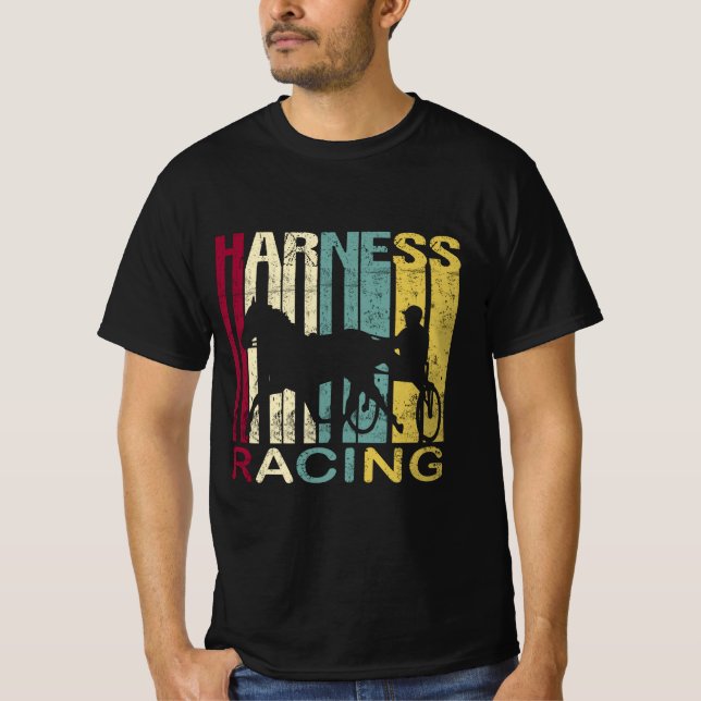Harness Racing Retro Vintage Silhouette T-Shirt (Front)
