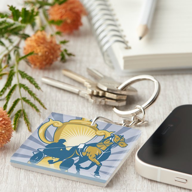 Harness Racing Trophy Sulky and Horse Key Ring (Creator Uploaded)