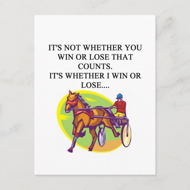 HARNESS raing joke design Postcard (Front)