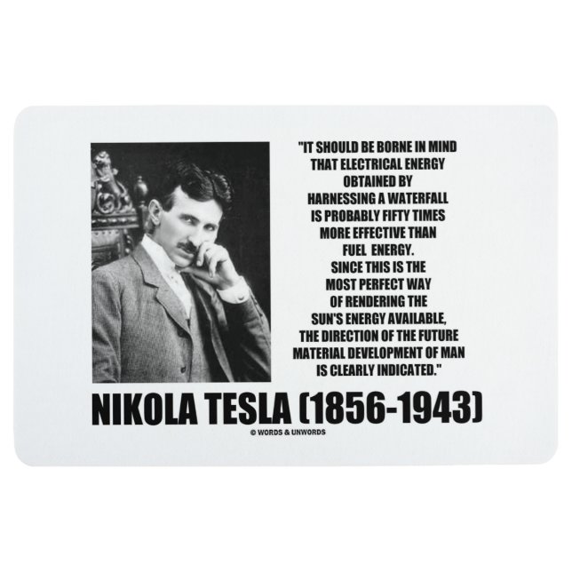 Harnessing A Waterfall Sun's Energy Tesla Quote Floor Mat (Front)