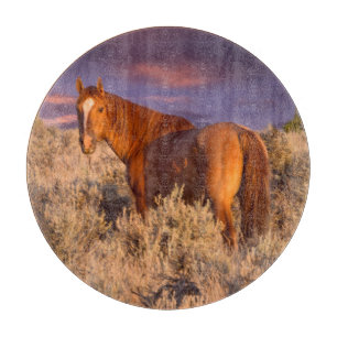 Harney County Wild horse stands alert Cutting Board