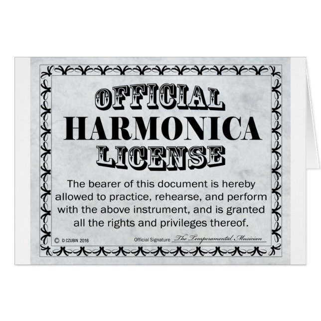 Harnonica License (Front Horizontal)