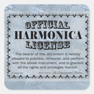Harnonica License Square Sticker
