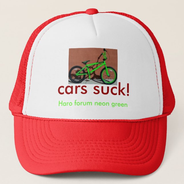 HaroForumIntroLiteNeon, cars suck!, Haro forum ... Trucker Hat (Front)