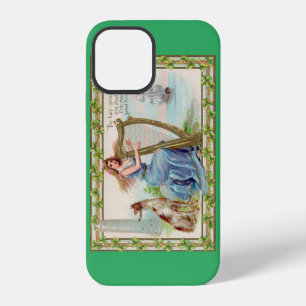 Harp and Dog, Shamrock, St. Patrick's Day, Vintage iPhone 12 Case