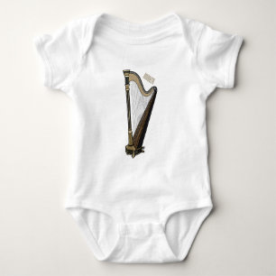 Harp cartoon illustration  baby bodysuit