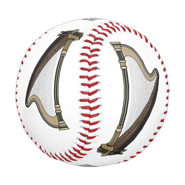 Harp cartoon illustration  baseball (Angled)