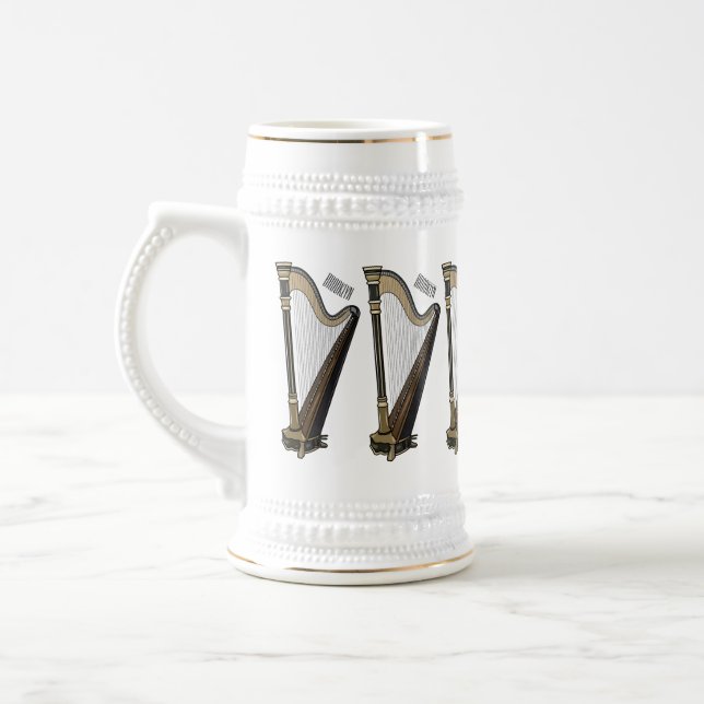 Harp cartoon illustration  beer stein (Left)