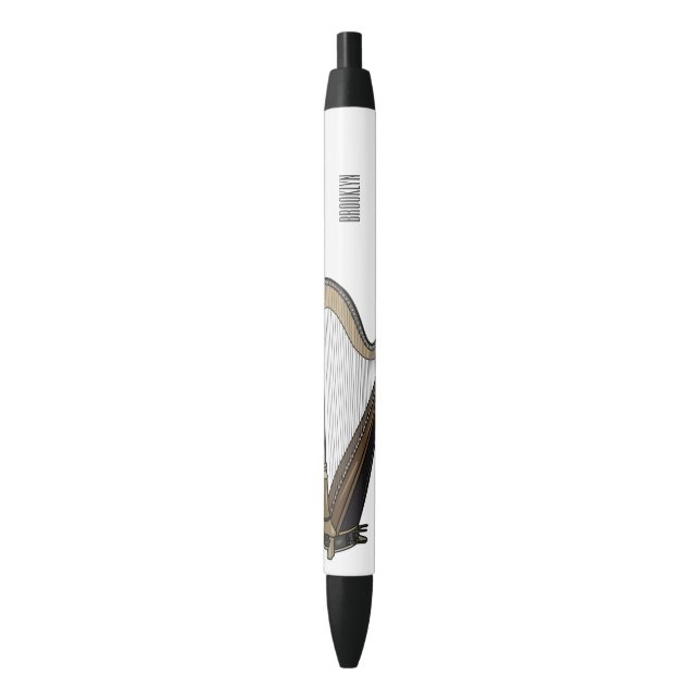 Harp cartoon illustration  black ink pen (Front Vertical)