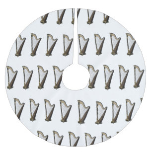 Harp cartoon illustration  brushed polyester tree skirt