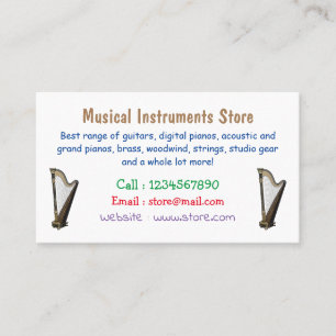 Harp cartoon illustration business card