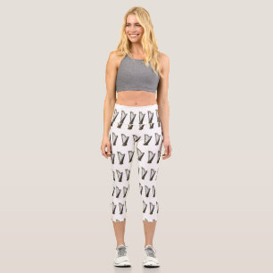 Harp cartoon illustration  capri leggings
