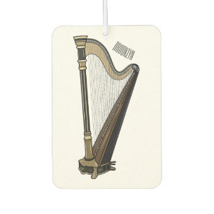 Harp cartoon illustration car air freshener