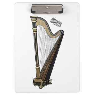 Harp cartoon illustration  clipboard