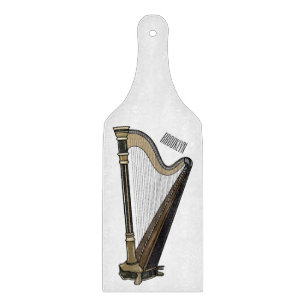 Harp cartoon illustration  cutting board