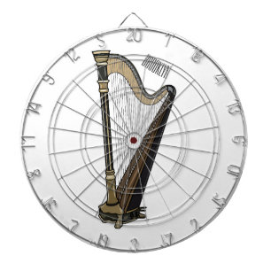 Harp cartoon illustration  dartboard