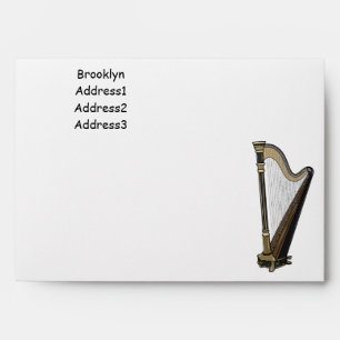Harp cartoon illustration envelope