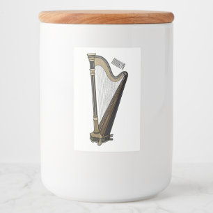 Harp cartoon illustration  food label