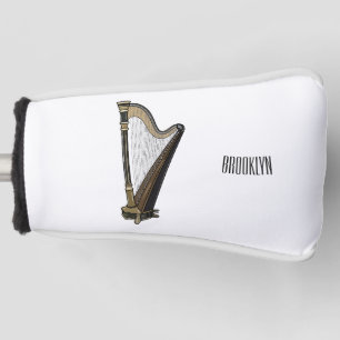 Harp cartoon illustration golf head cover