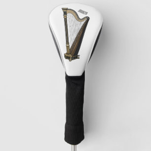 Harp cartoon illustration  golf head cover