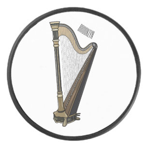 Harp cartoon illustration  hockey puck