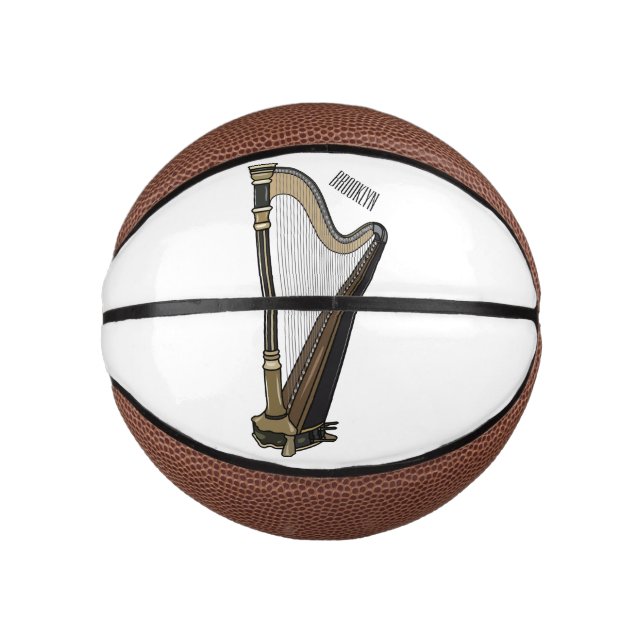 Harp cartoon illustration  mini basketball (Front)