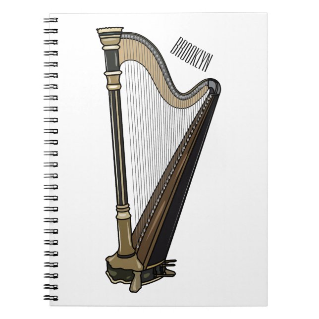 Harp cartoon illustration  notebook (Front)