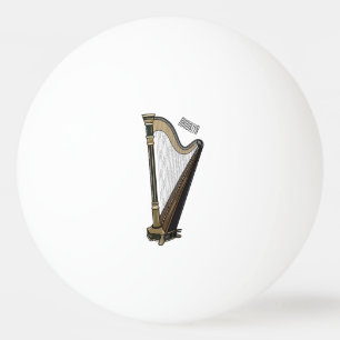 Harp cartoon illustration  ping pong ball