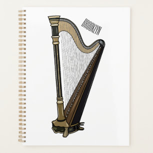 Harp cartoon illustration planner