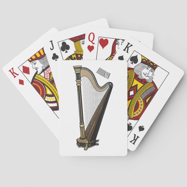 Harp cartoon illustration  playing cards (Back)