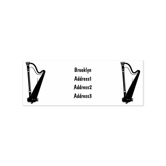 Harp cartoon illustration  rubber stamp (Imprint)