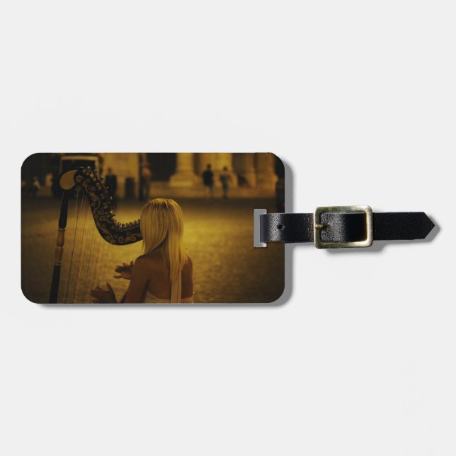 Harp classical instrument luggage tag (Front Horizontal)