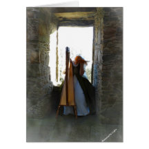 Harp from the Past Blank Card