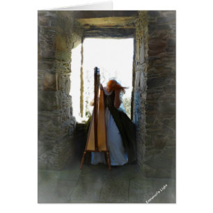 Harp from the Past Blank Card