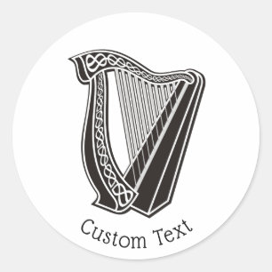 Harp Icon Classic Round Sticker