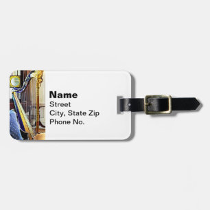 Harp In Music Room Luggage Tag