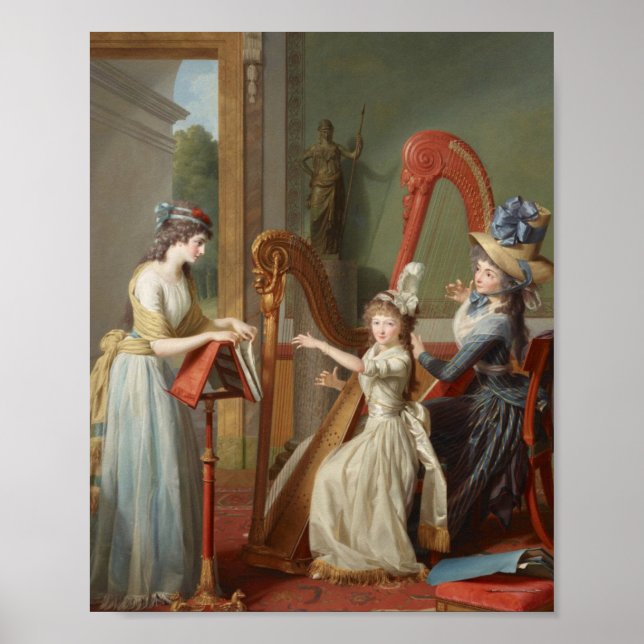 Harp Lesson Given By Madame De Genlis Poster (Front)