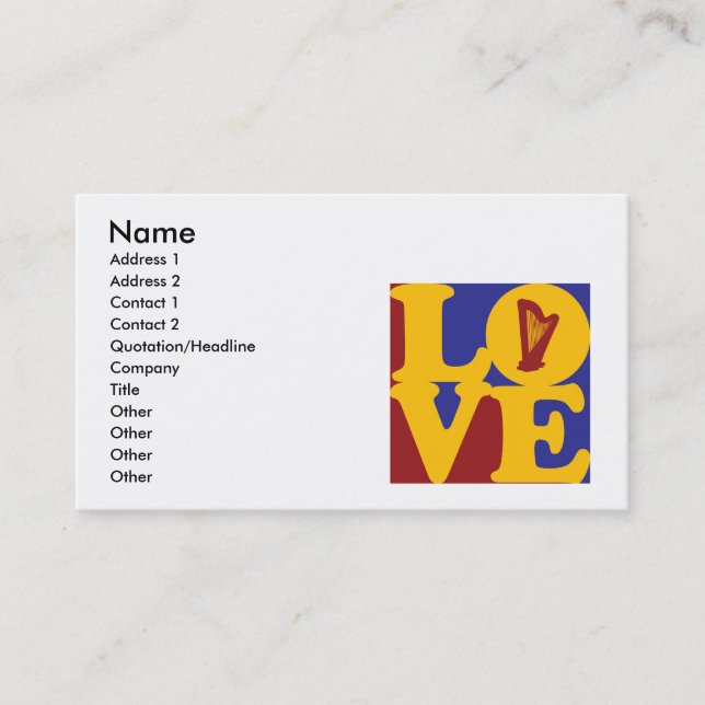 Harp Love Business Card (Front)