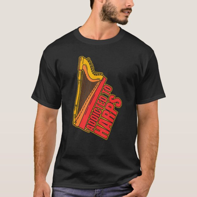 Harp Music Instrument Player Beginner Lesson T-Shirt (Front)