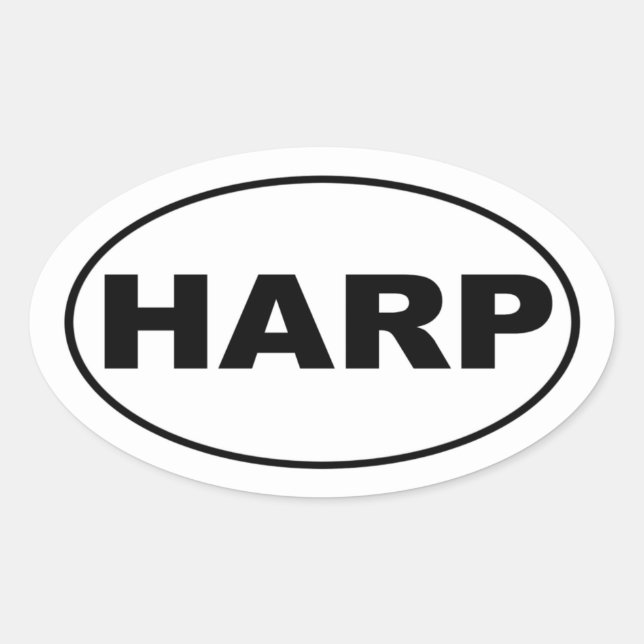 Harp Music Lover Oval Sticker (Front)