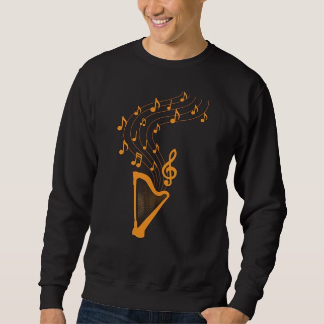 Harp Music Notes Design for Harp Musician Sweatshirt (Front)