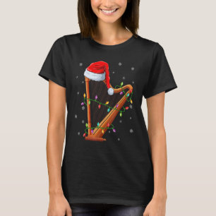 Harp Music Xmas Lights Santa Harp Christmas T-Shirt