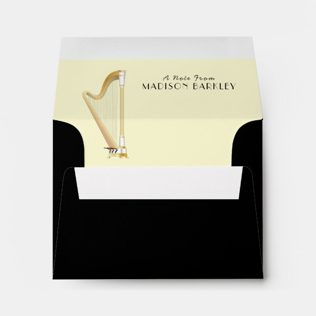 Harp Musician Music Teacher Envelope (Back (Bottom))